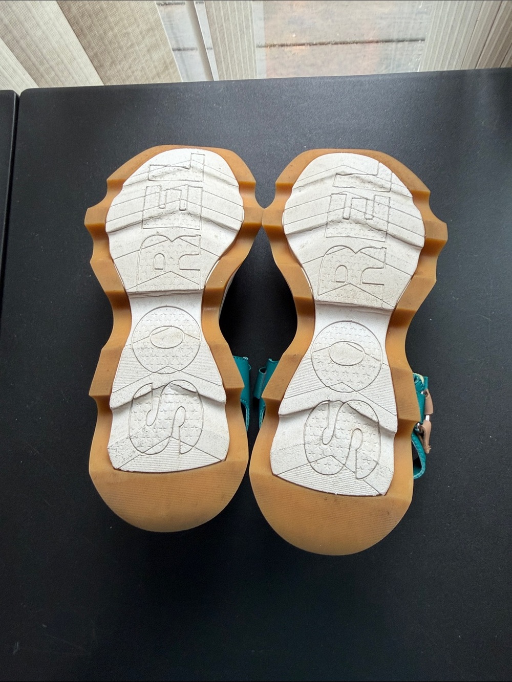 Sorel Turquoise Leather Slingback Platform Sandals Size 10 - Picture 6 of 7